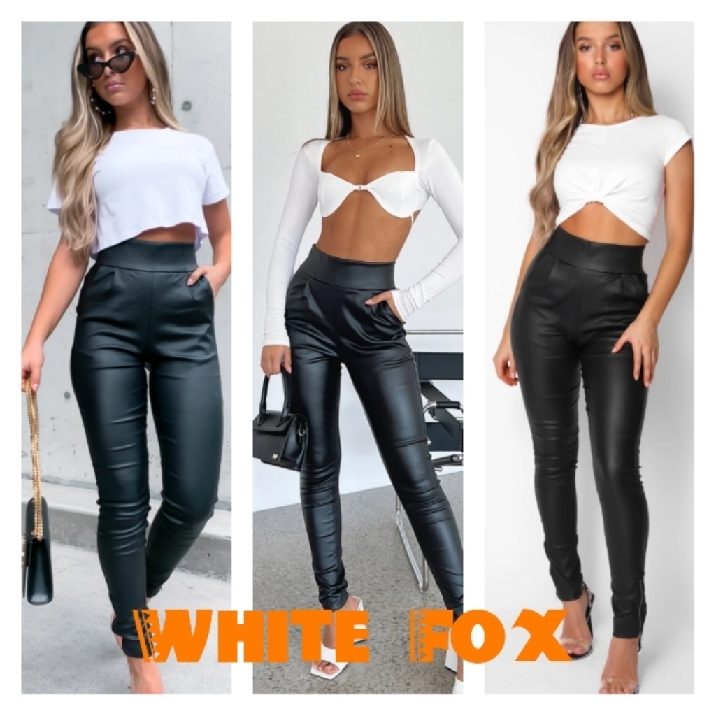 White Fox Fired Up Wet Look Pants